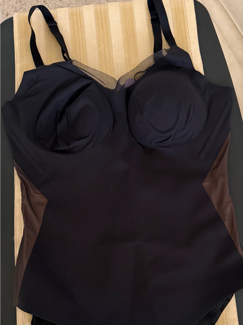 HONEYLOVE Black Shaping Bodysuit with Mesh Insets - Women Intimates